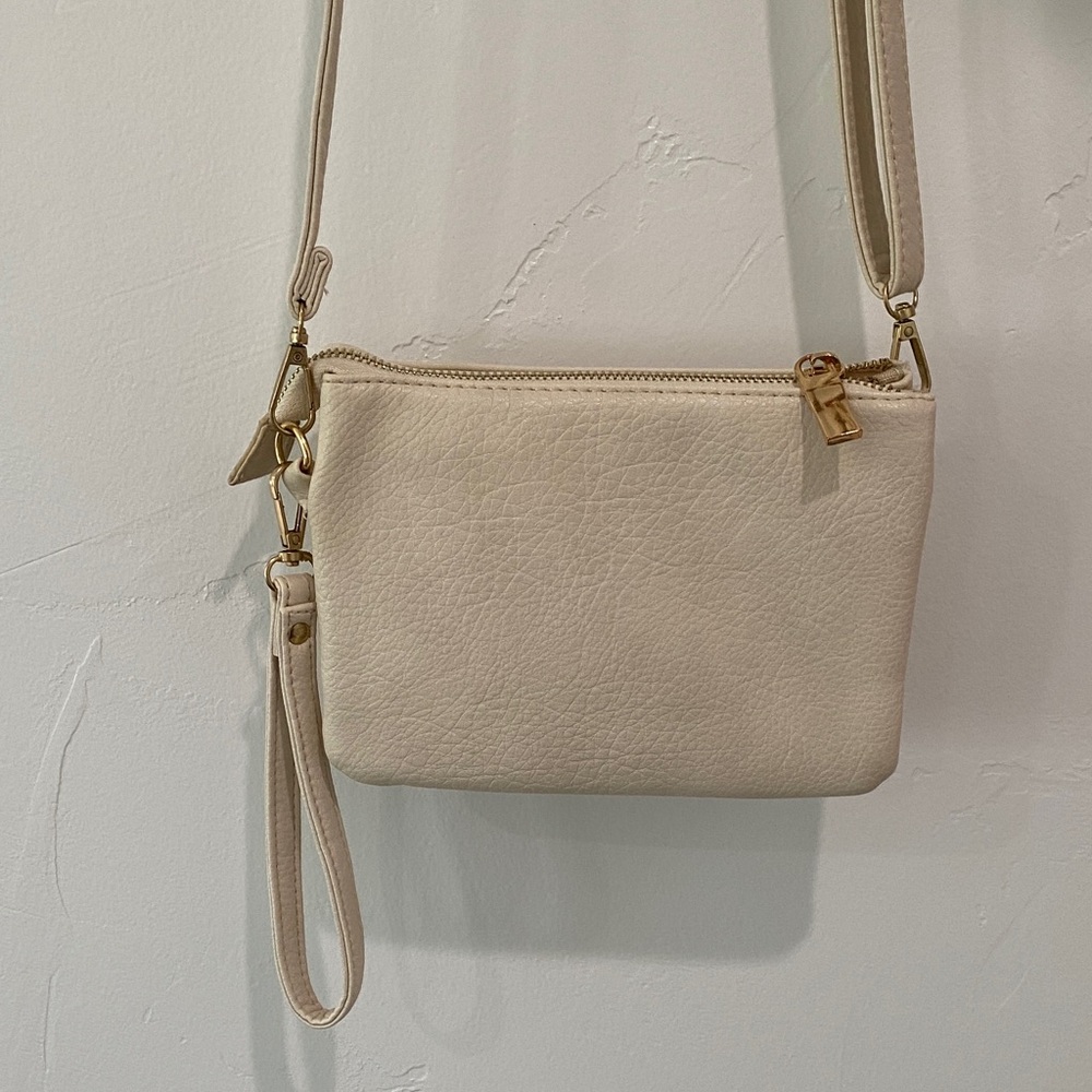 Off White Wristlet Crossbody Purse